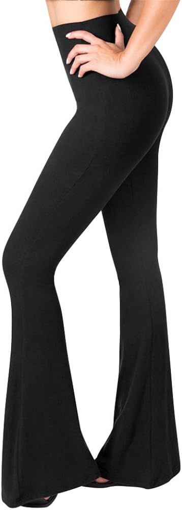 SATINA Palazzo Pants for Women - Buttery Soft High Waisted Flare Pants - Leggings | Amazon (US)