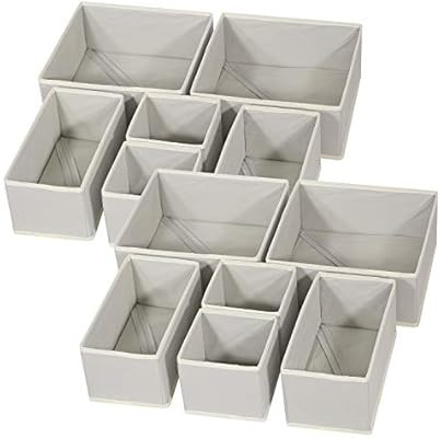 DIOMMELL 12 Pack Foldable Cloth Storage Box Closet Dresser Drawer Organizer Fabric Baskets Bins C... | Amazon (US)