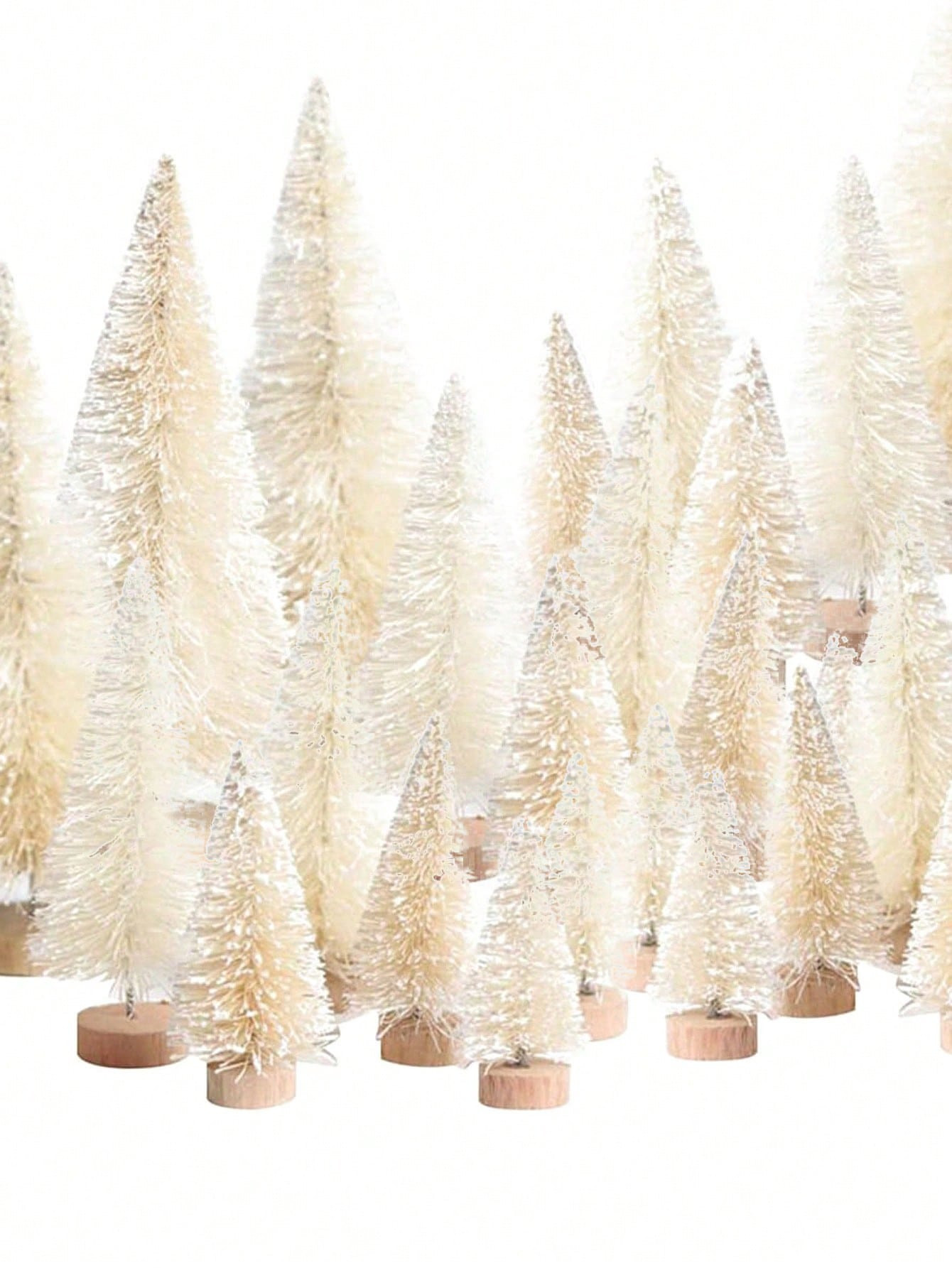 4 piezas - Árbol de Navidad mini blanco para decoración de mesa, árbol de pino decorativo con ... | SHEIN