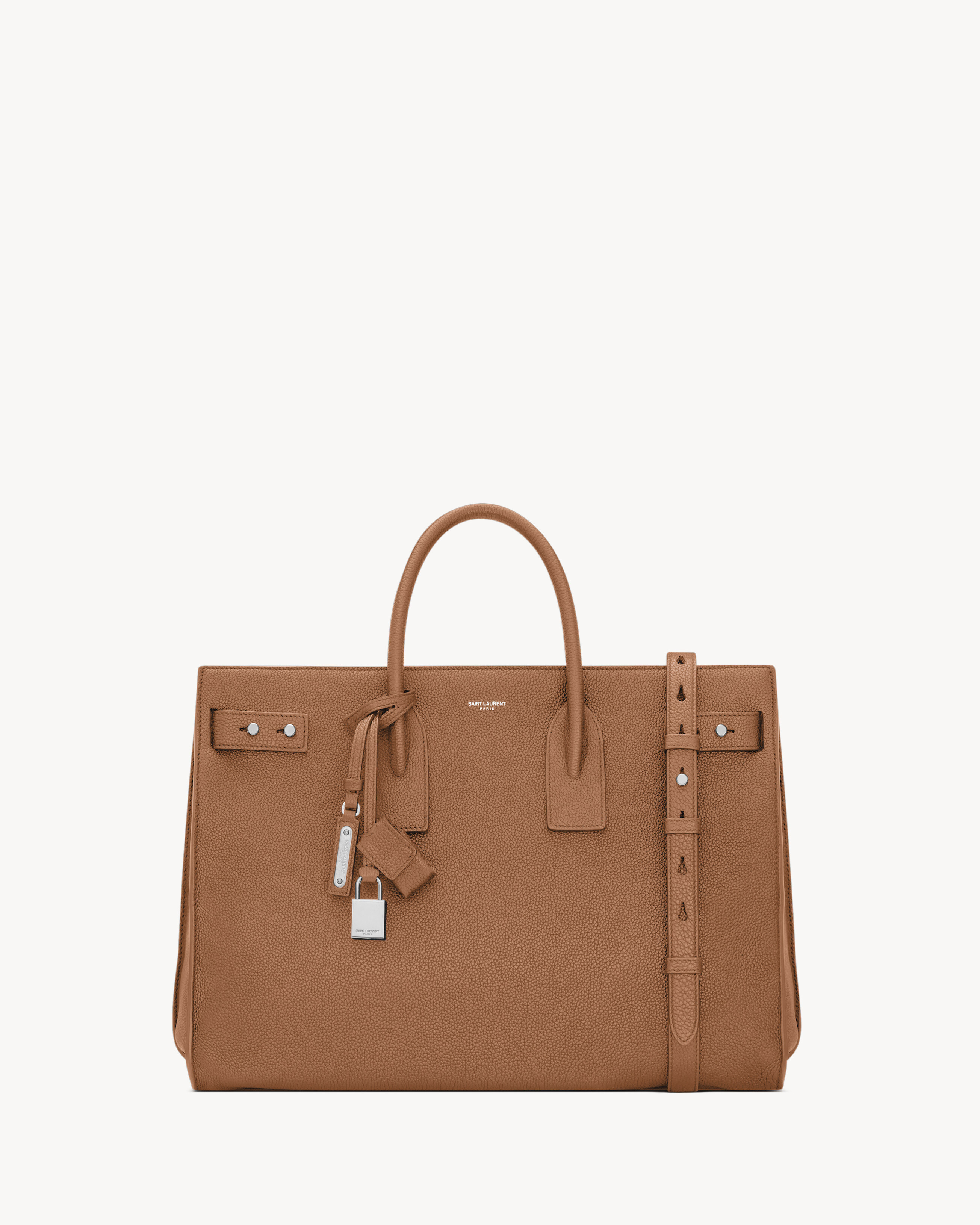 Saint Laurent Sac De Jour Thin Large In Grained Leather - Amber - Men - One Size | Saint Laurent Inc. (Global)