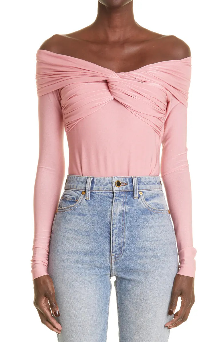 Khaite The Cibo Twist Off the Shoulder Bodysuit | Nordstrom | Nordstrom