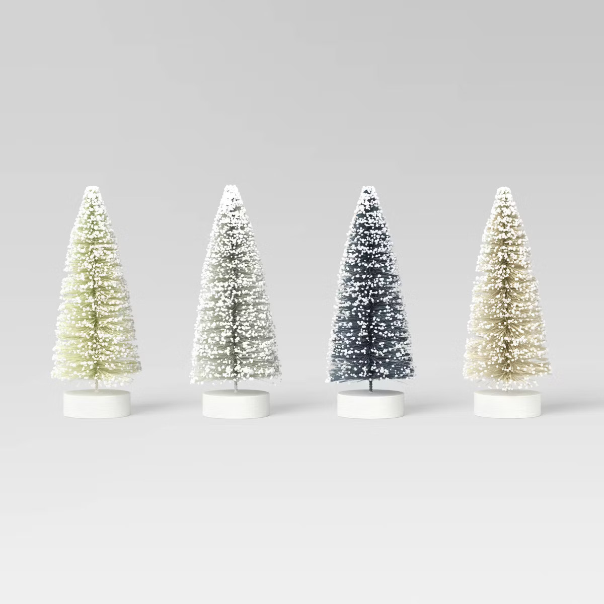 4pc 4" Sisal Bottle Brush Tree Christmas Figurine Set - Wondershop™ | Target