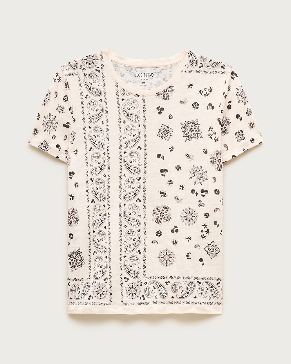 New relaxed linen T-shirt in bandana print | J. Crew US