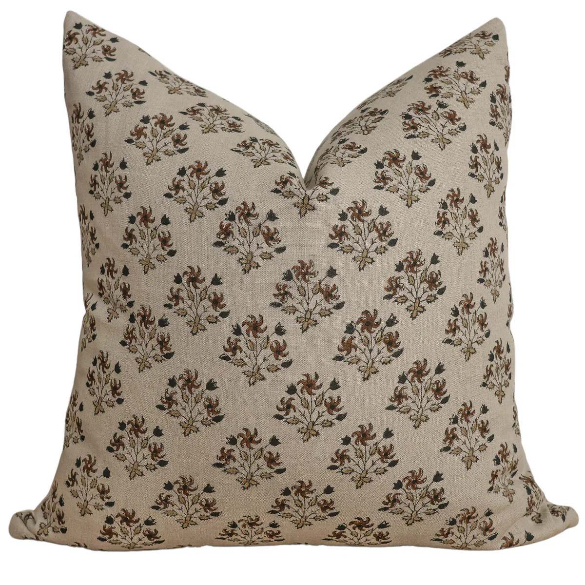 Auburn Floral Block Print Pillow Cover | Hackner Home (US)