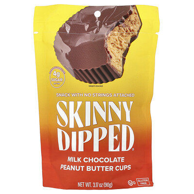 SkinnyDipped, Milk Chocolate Peanut Butter Cups, 3.17 oz (90 g) | iHerb