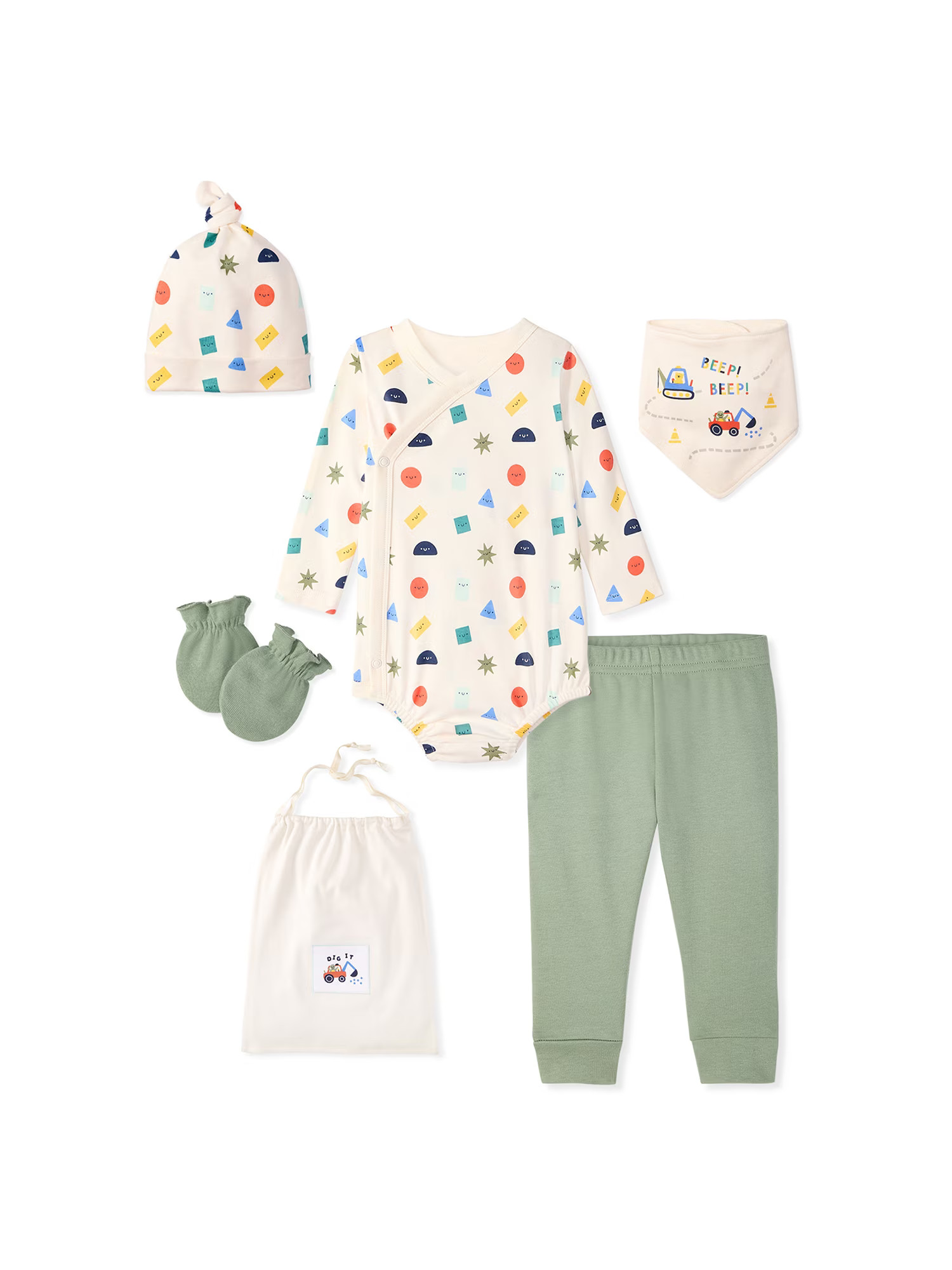 Garanimals Newborn & Baby 100% Cotton Newborn Essentials Set, Sizes Newborn\u20139M, 5-Piece | Walmart (US)