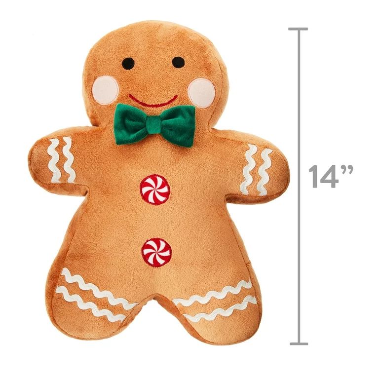 Gingerbread Man 10.5" x 14" Decorative Pillow, by Holiday Time | Walmart (US)