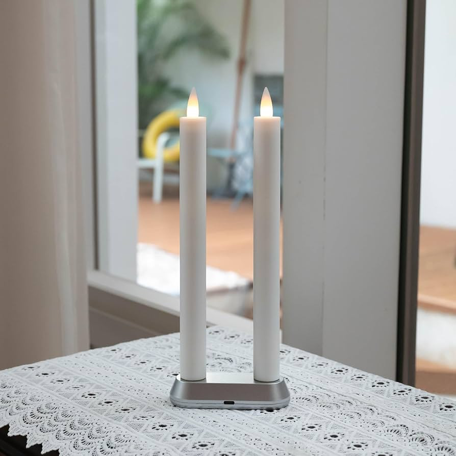 Rechargeable Flameless Candle with Remote Timer, 3D Moving Flame Real Wax Led Candles (Includes R... | Amazon (US)