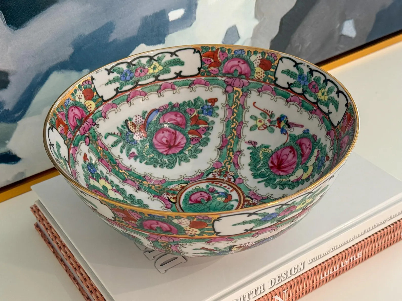 Vintage Large Rose Medallion Bowl // Famille Rose // Grandmillennial // Chinoiserie - Etsy | Etsy (US)