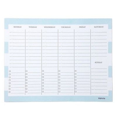 Weekly Schedule Notepad 8.5"x11" Teal Stripes - Kahootie Co | Target