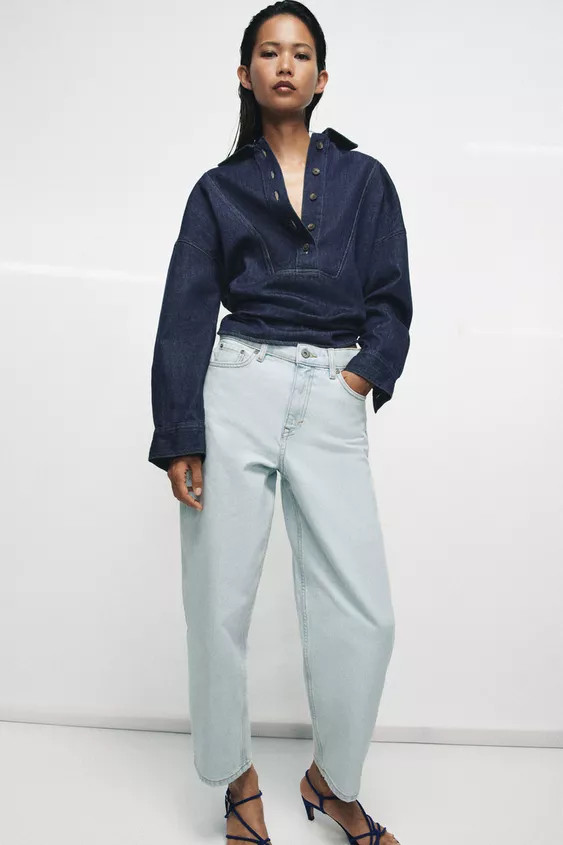 ZW COLLECTION MID-RISE TAPERED JEANS | Zara US