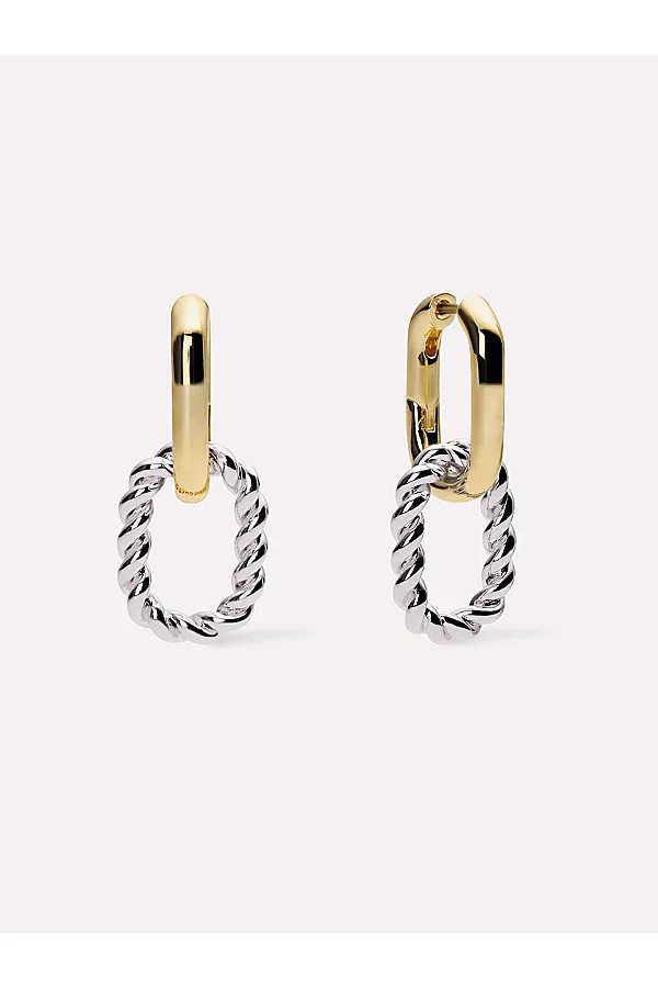 Ana Luisa Ash Double Two Tone Double Hoop Earrings in One Size, Women's at Urban Outfitters | Urban Outfitters (US and RoW)
