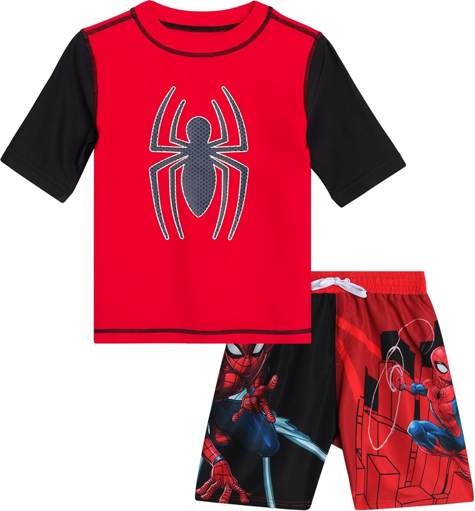 Marvel Boys Rash Guard Set - 2 Piece Hulk Spiderman Spidey & His Amazing Friends UPF50+ Swim Shir... | Amazon (US)