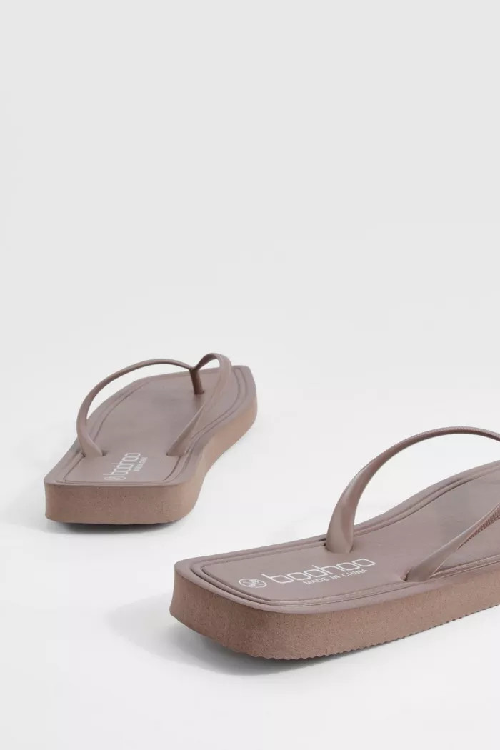 Square Toe Flip Flops | Boohoo.com (UK & IE)