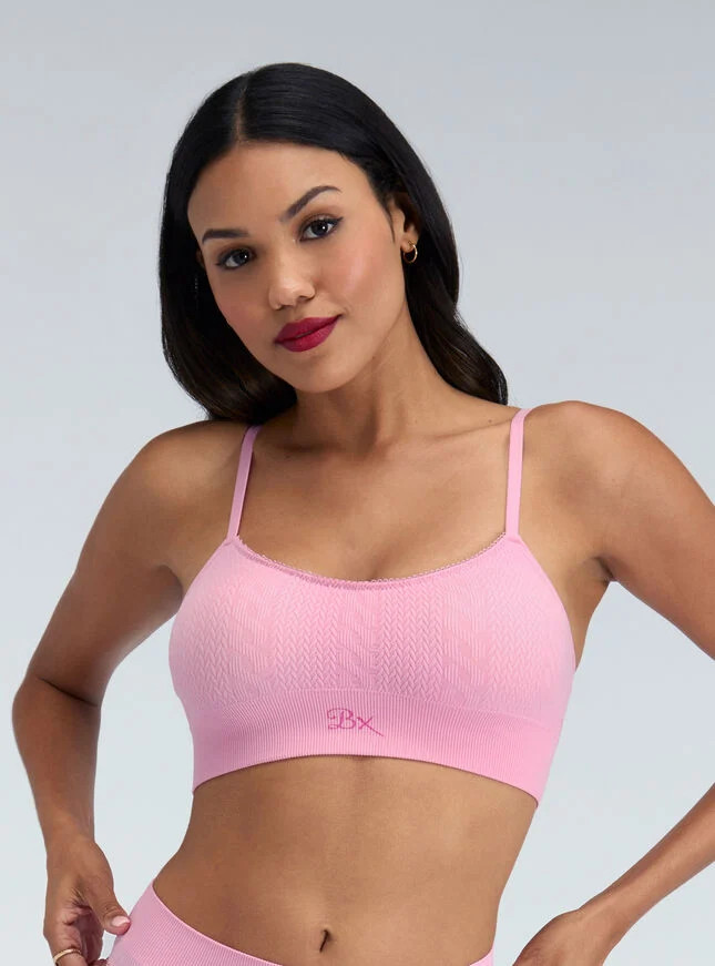 Cable knit seamless bralette - Candy Pink | Boux Avenue (UK)