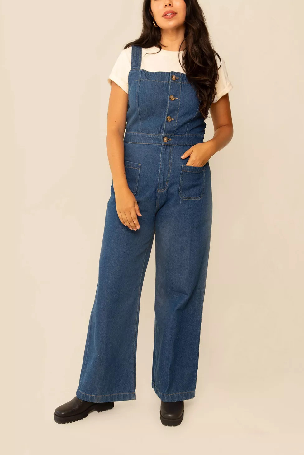 Whimsy + Row Grace Organic Cotton Denim Jumpsuit | Urban Outfitters (US and RoW)