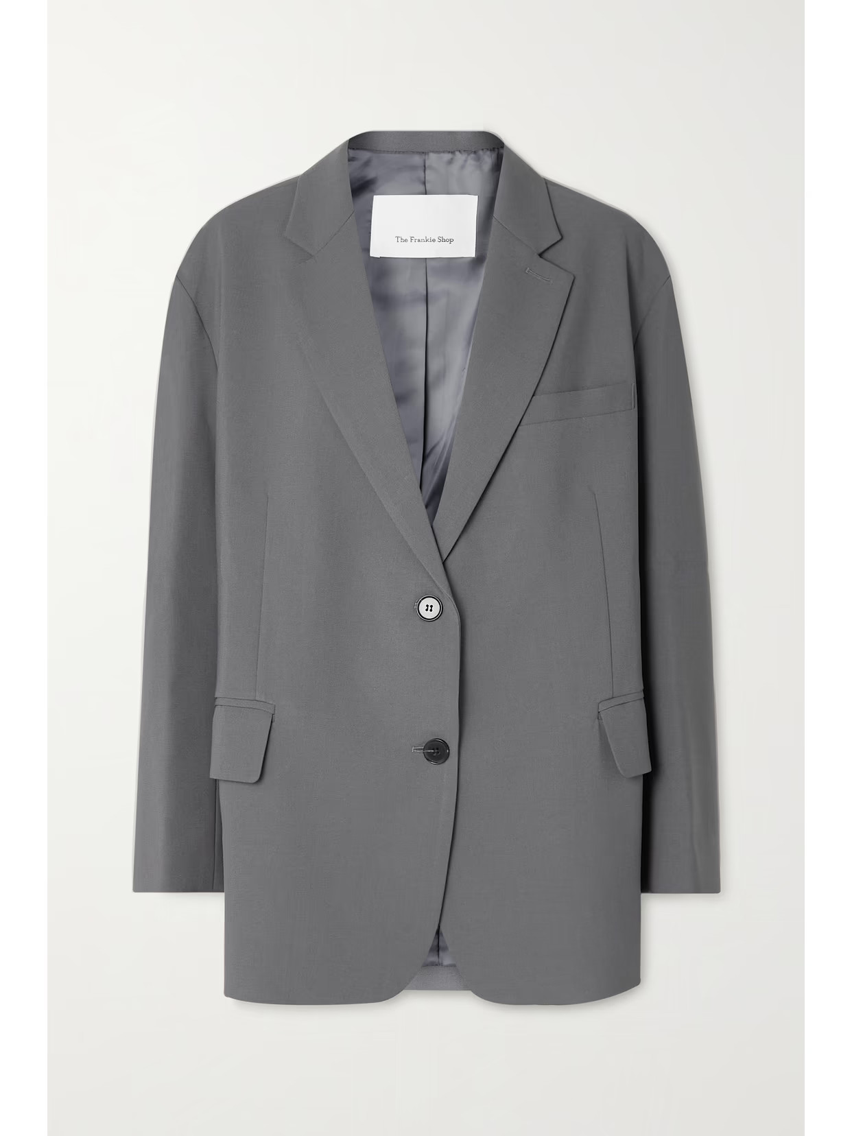 Frankie Shop - Bea Crepe Blazer - Charcoal | NET-A-PORTER (UK & EU)
