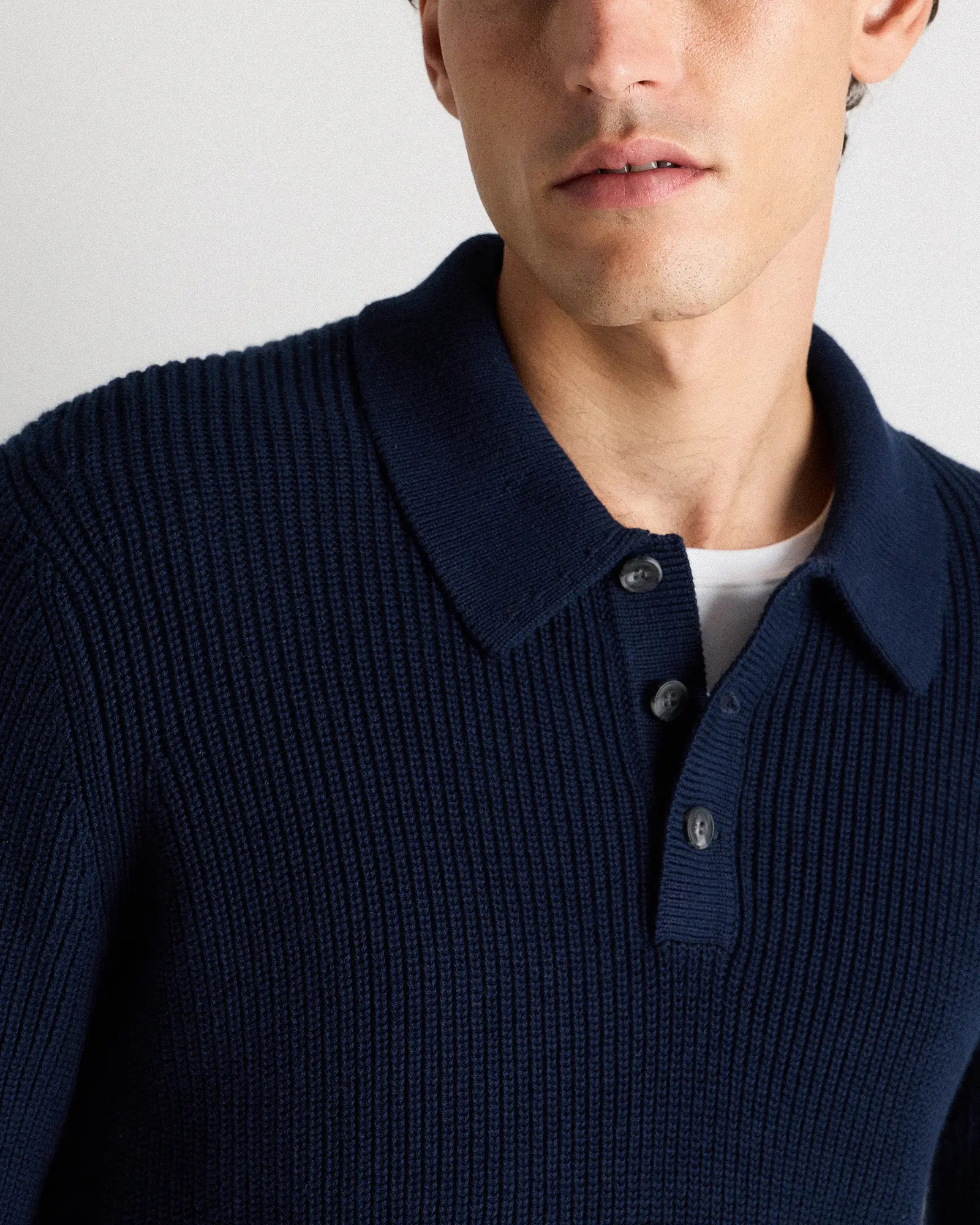 100% Organic Cotton Ribbed Polo Sweater | Quince