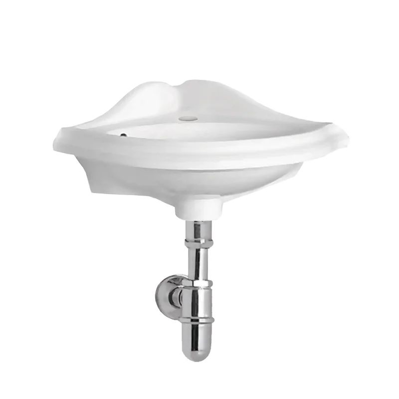 AR036-C Whitehaus Collection China 15.5'' White Vitreous China Specialty Corner Bathroom Sink wit... | Wayfair North America