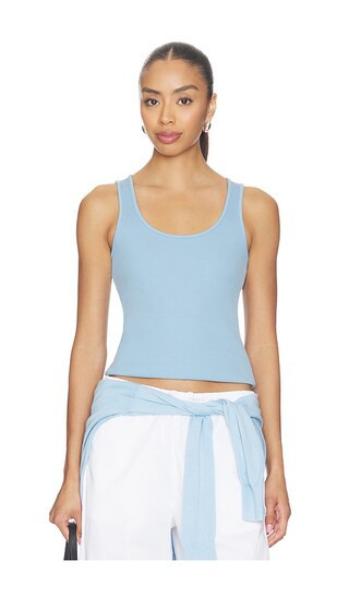 L'AGENCE Adira Scoop Tank in Baby Blue. - size L | Revolve Clothing (Global)