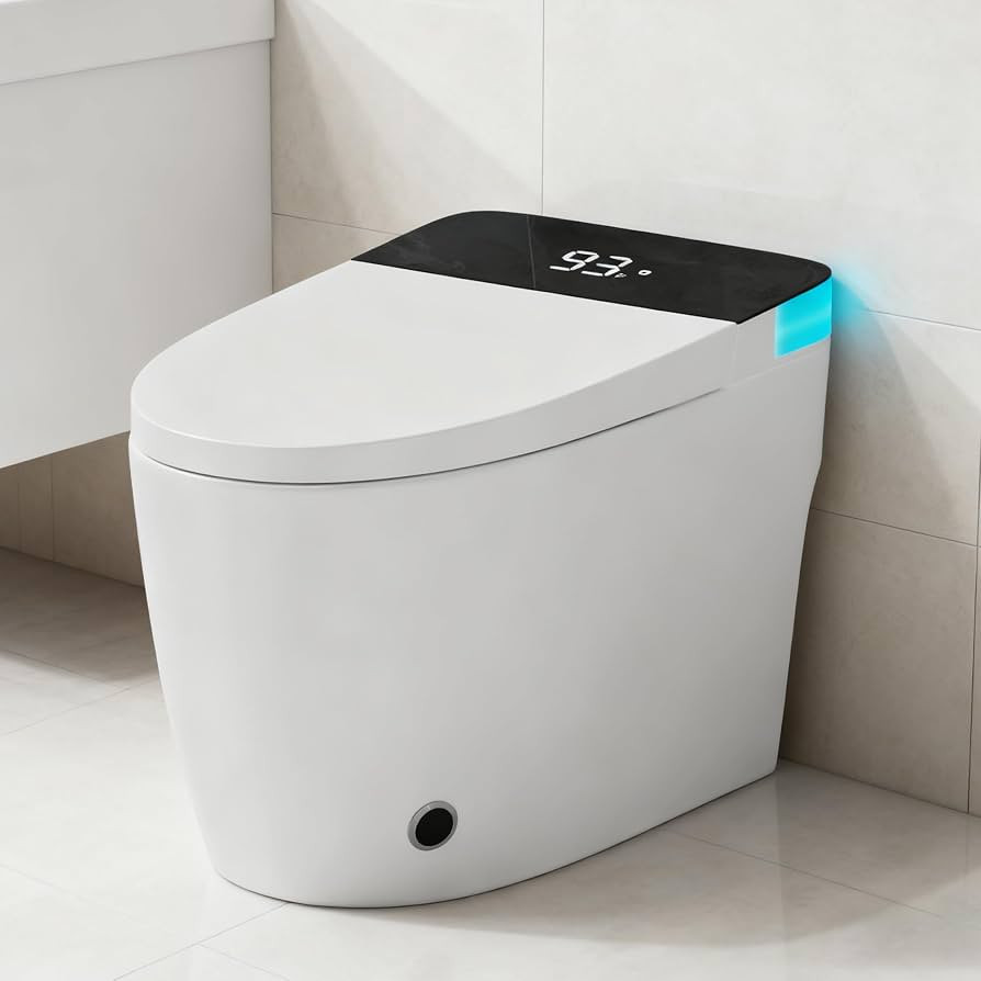 Smart Toilet with Heated Seat & Dual Auto Flush, Foot Sensor, Tankless One-Piece Electric Toilet ... | Amazon (US)