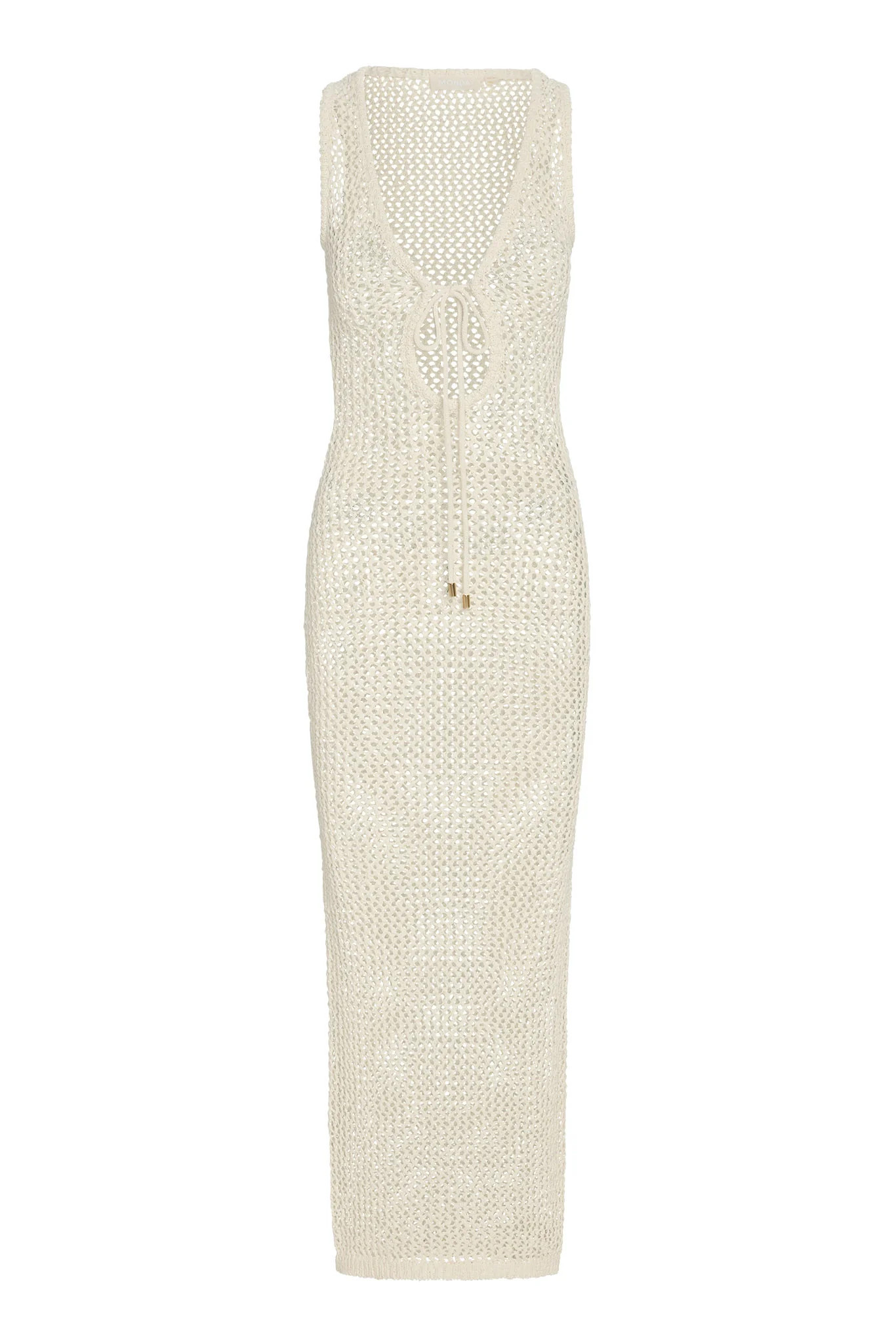 Monte Carlo Tie Dress - Ivory Petit Crochet | Monday Swimwear