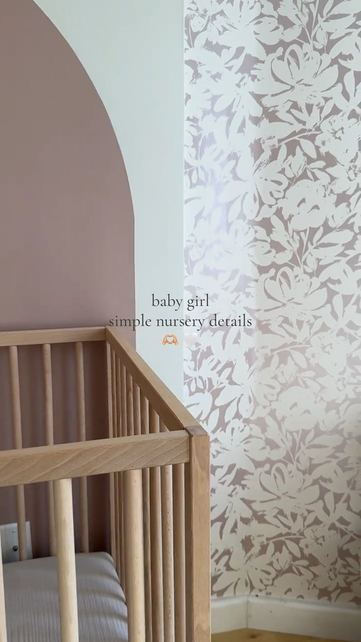 Cute baby girl nursery details. Pink, scalloped, and floral everything! Nursery floral wallpaper  

#LTKmomlife #LTKBaby