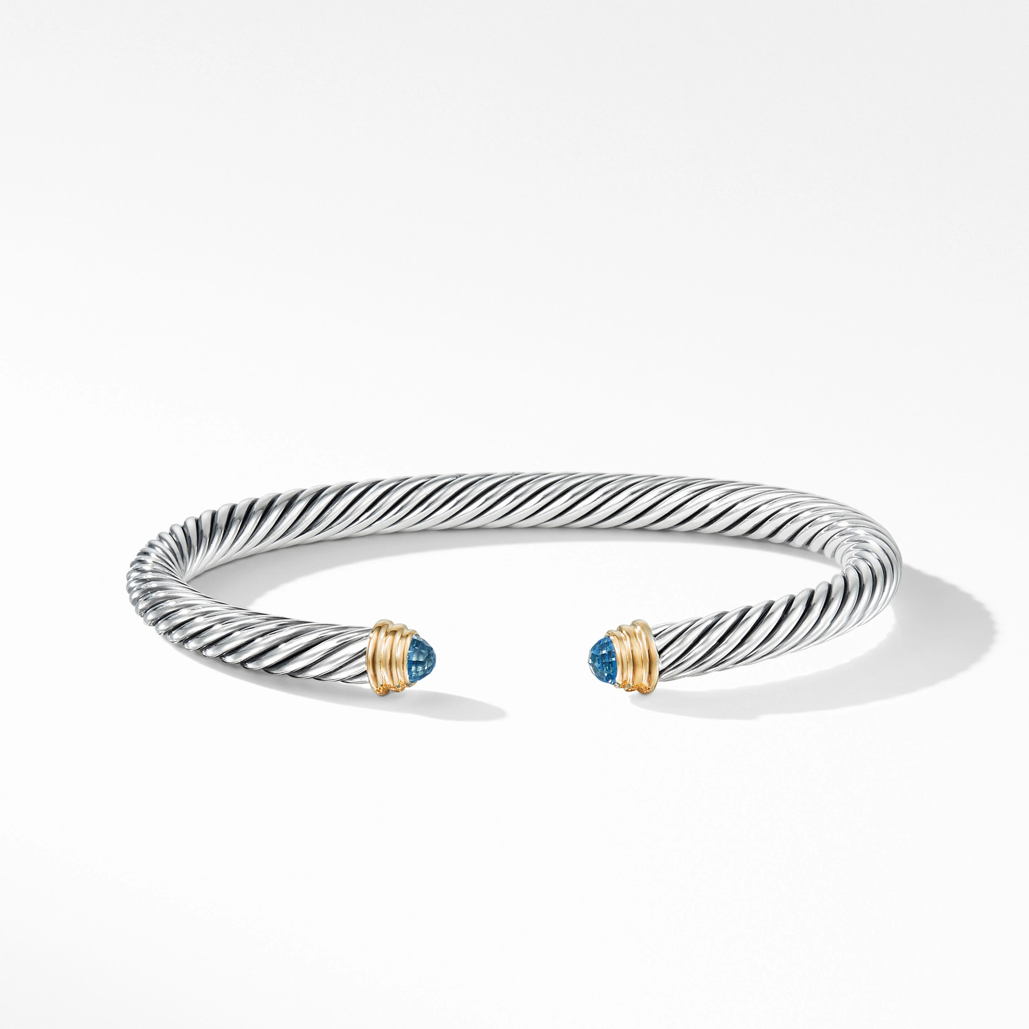 Cable Classics Petite Color Bracelet with Blue Topaz and 14K Yellow Gold | David Yurman