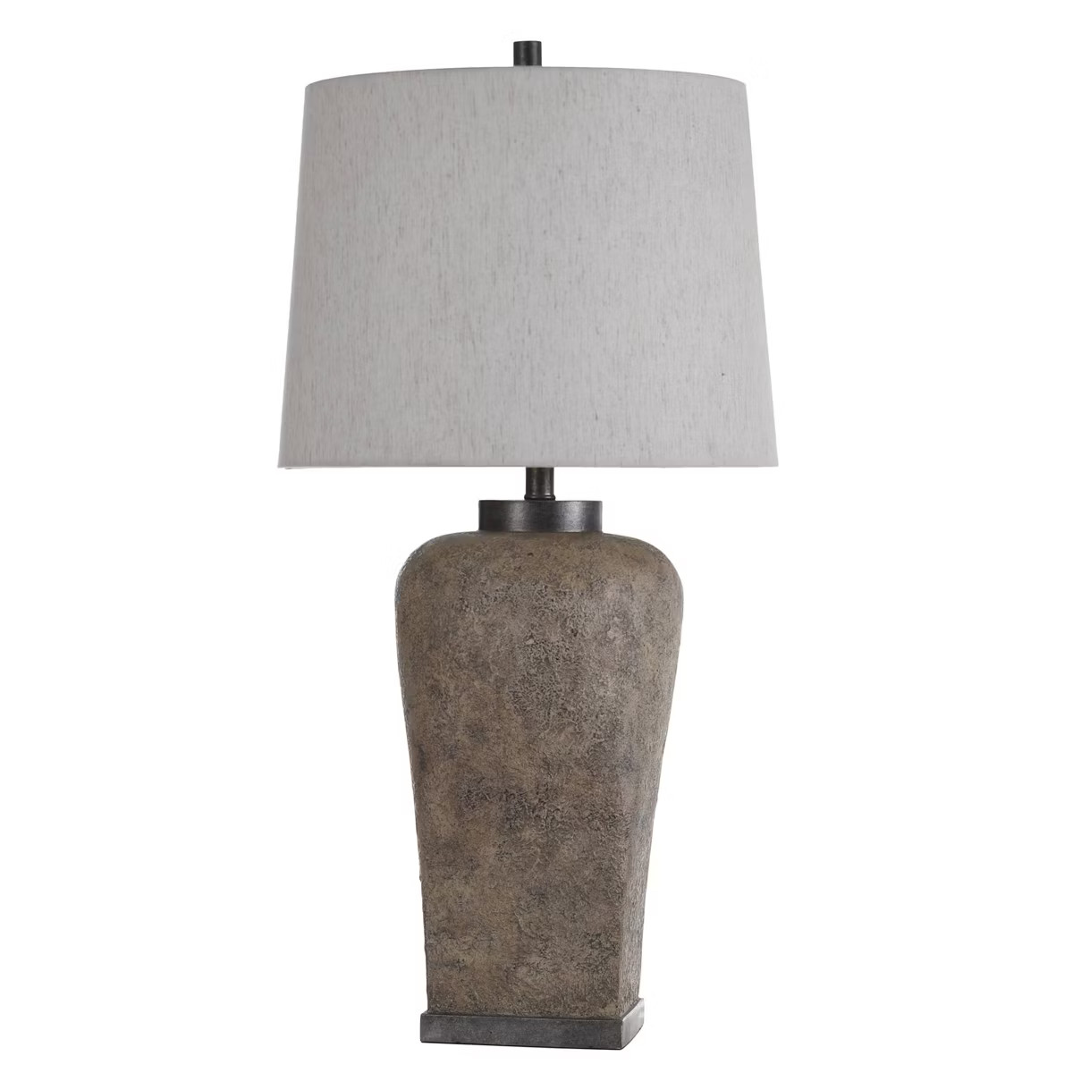 Ramsey Stone Effect Table Lamp with Tapered Drum Shade Gray - StyleCraft | Target