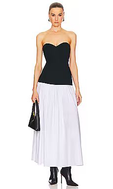 Helsa Faille Colorblock Midi Dress in Black & White from Revolve.com | Revolve Clothing (Global)