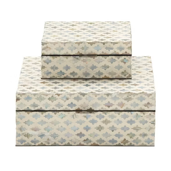 Set of 2 Wooden Boxes with Pattern - Olivia & May | Target