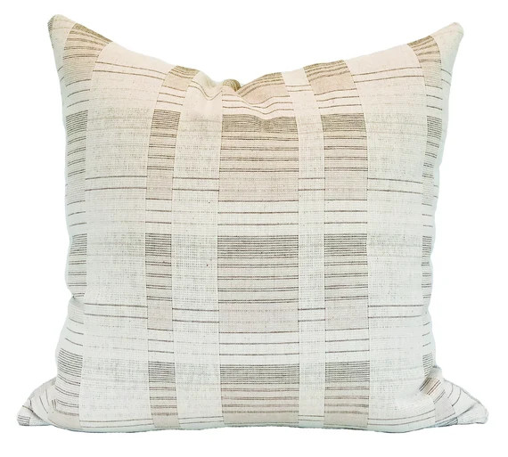 MADISON | 20x20 Beige Offset Stripe Pillow | Etsy (US)