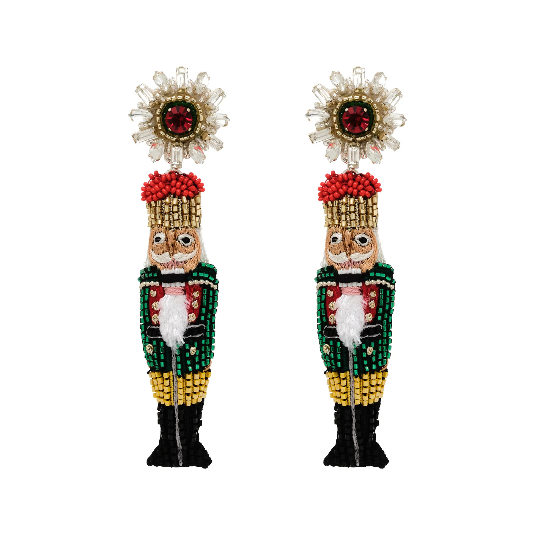 Nutcracker Drop Earrings Green Multi | Mignonne Gavigan