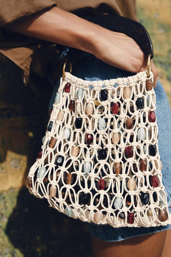 BUCKET BAG WITH BEADING | Zara UK