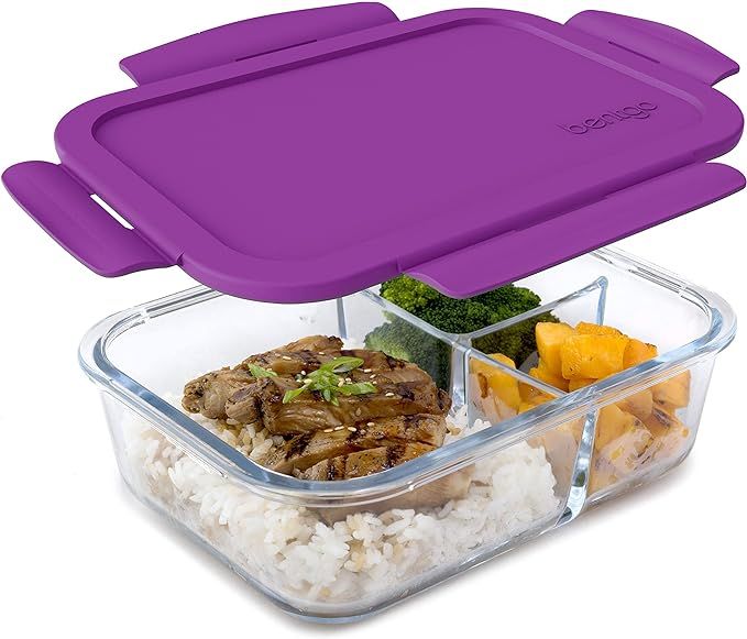 Bentgo® Glass Lunch Box - Leak-Proof Bento-Style Food Container with Airtight Lid and Divided 3-... | Amazon (US)