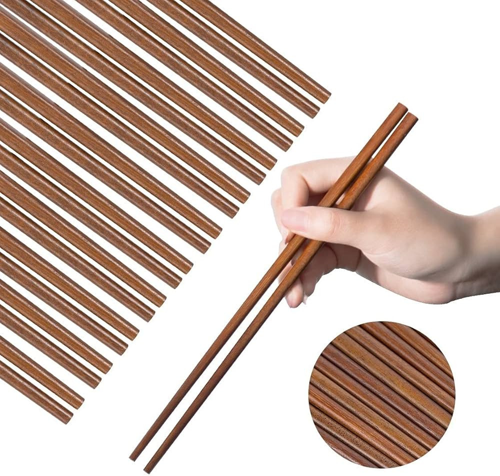 Wooden Chopsticks Reusable Dishwasher Safe 10 Pairs Chinese Asian Korea Iron Wood Handmade Chopst... | Amazon (US)