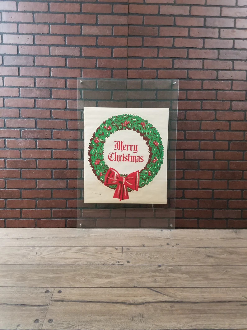 Merry Christmas Wreath 1950 Douglas AR Plywood Association - Etsy | Etsy (US)