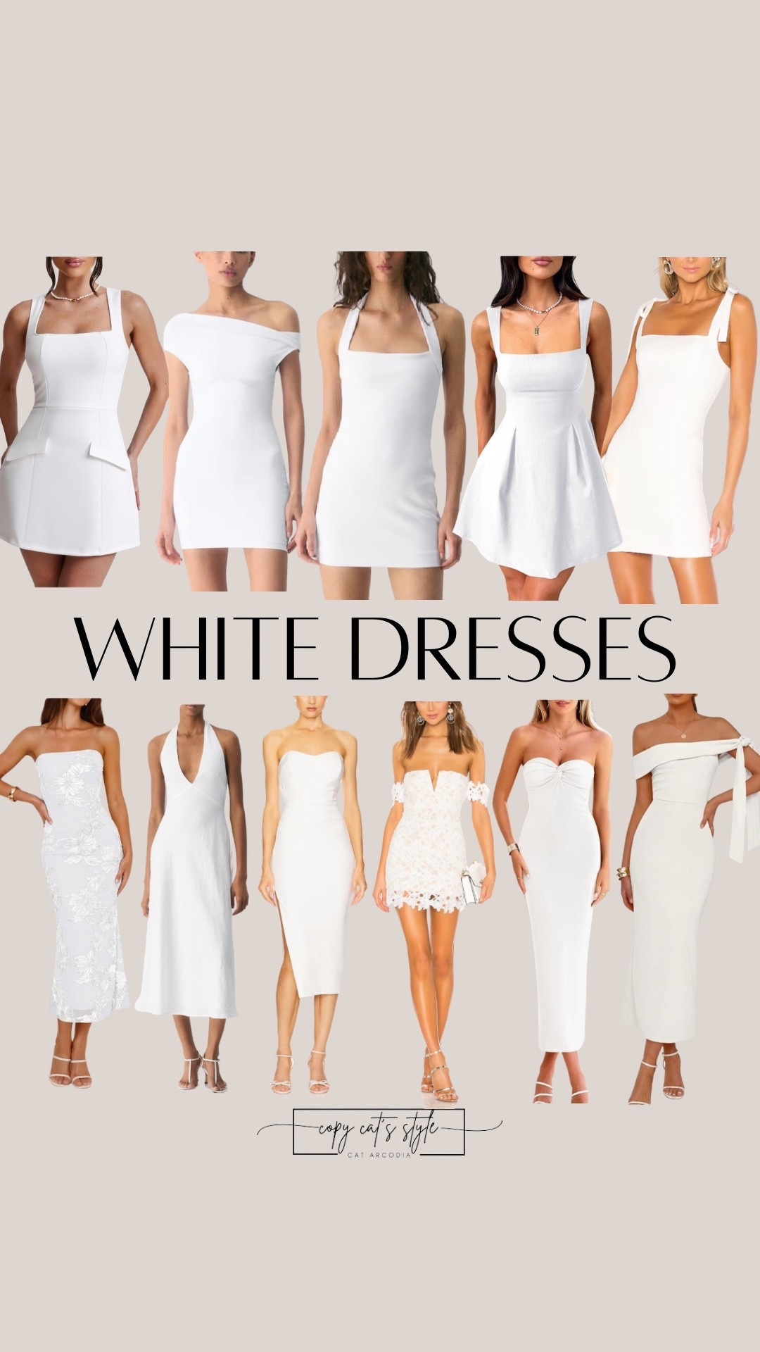 Prettiest white dresses for the graduate or bride-to-be. Amazon white dresses, Aritzia white dress, Revolve white dresses.

#LTKMidsize #LTKPetite #LTKTall