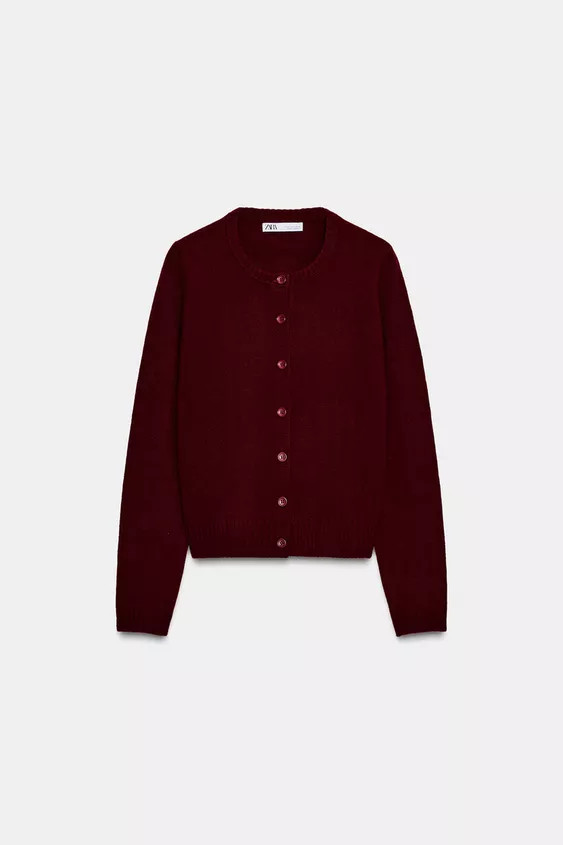 100% WOOL PLAIN KNIT JACKET | Zara Canada