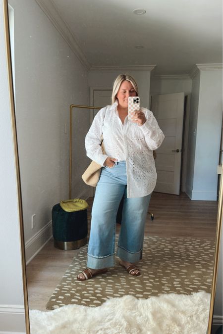 These jeans are so cute and fun! Again with the neutrals, such a vibe going into summer! These Sezane bags elevate any outfit!!

#LTKStyleTip #LTKMidsize #LTKFindsUnder50