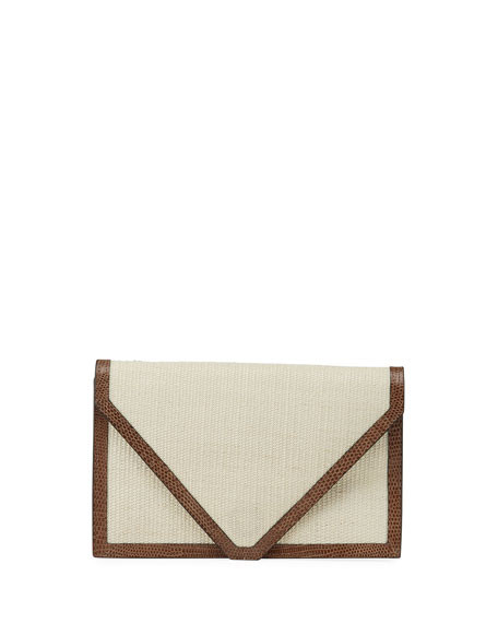 Hunting Season Lizard-Trim Envelope Clutch Bag | Neiman Marcus