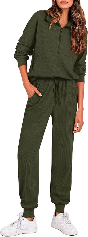 PRETTYGARDEN Women's 2 Piece Lounge Sets Zip Up Sweatshirt Jogger Pants Sweat Track Suits
       ... | Amazon (US)