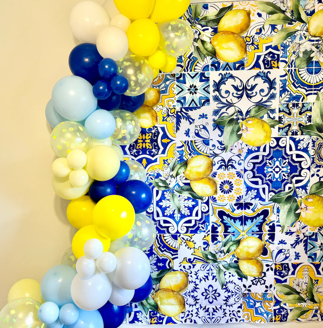 Almafi Coast Lemon Balloon Garland for Mediterranean Bridal Shower Inspired Bridal Shower Decor I... | Etsy (US)