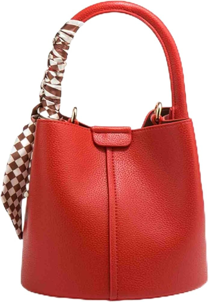 Women's bucket bag Mini PU leather bag Y2K shoulder bag minimalist crossbody bag designer shoulde... | Amazon (US)