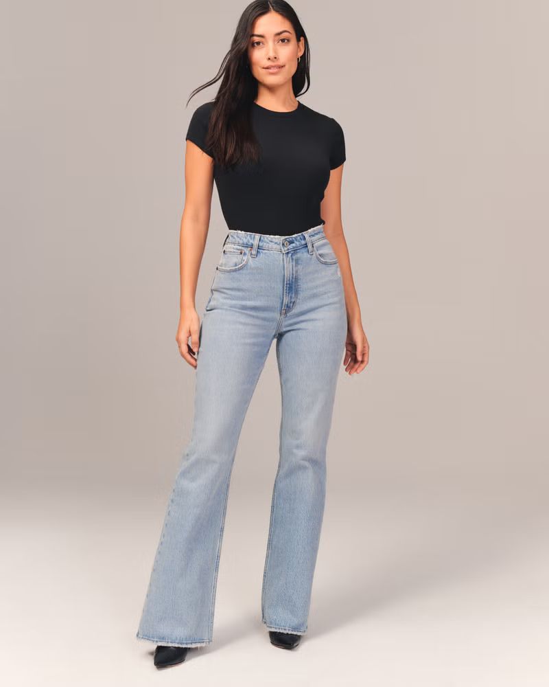 Curve Love High Rise Vintage Flare Jean | Abercrombie & Fitch (UK)