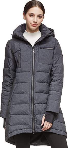 Amazon.com: Orolay Women's Down Jacket Coat Mid-Length Darkgrey M : Sports & Outdoors | Amazon (US)