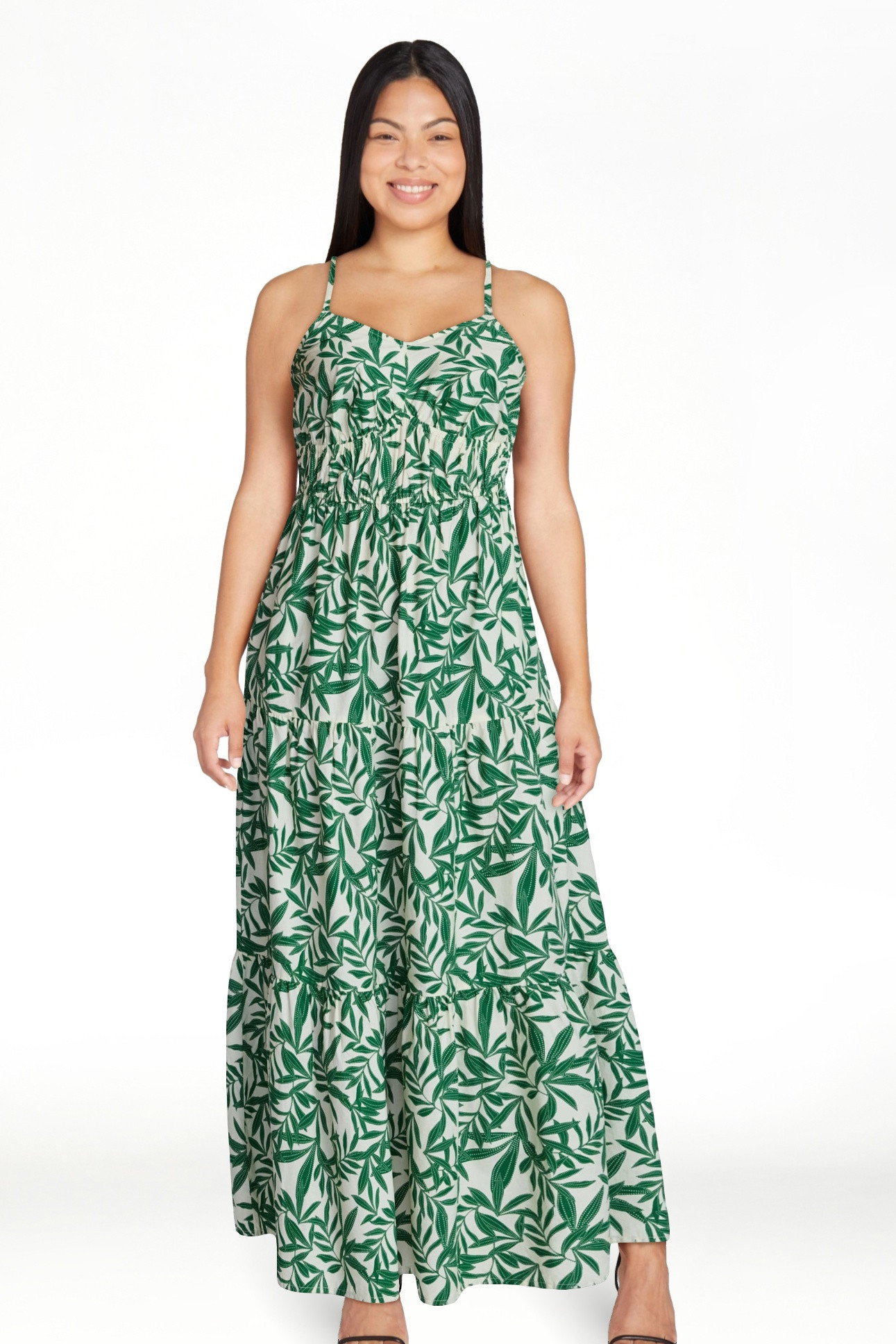 Time and Tru Women's Sleeveless Tiered Cotton Maxi Dress, Sizes XS-XXXL | Walmart (US)