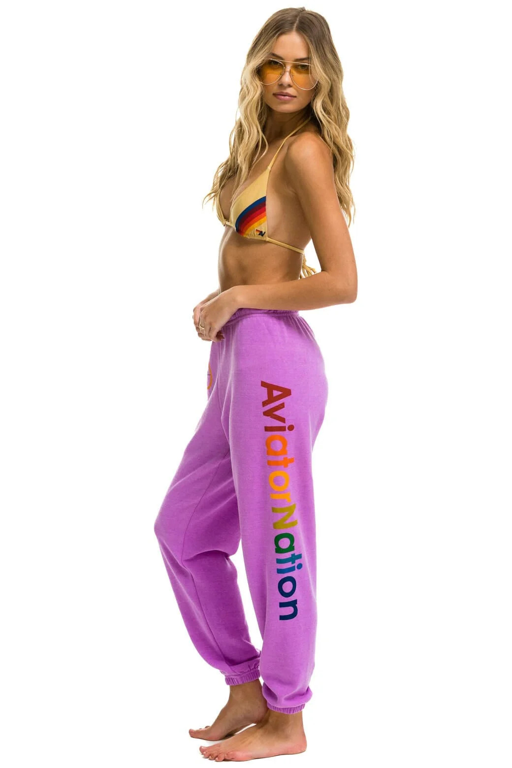 AVIATOR NATION SWEATPANTS - NEON PURPLE | Aviator Nation