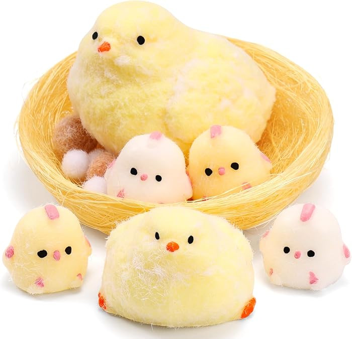 6Pcs Taba Handmade Squishy Chick Toys Stress Relief Squeeze Toy. Cute Sensory Toys. Handmade Soft... | Amazon (US)