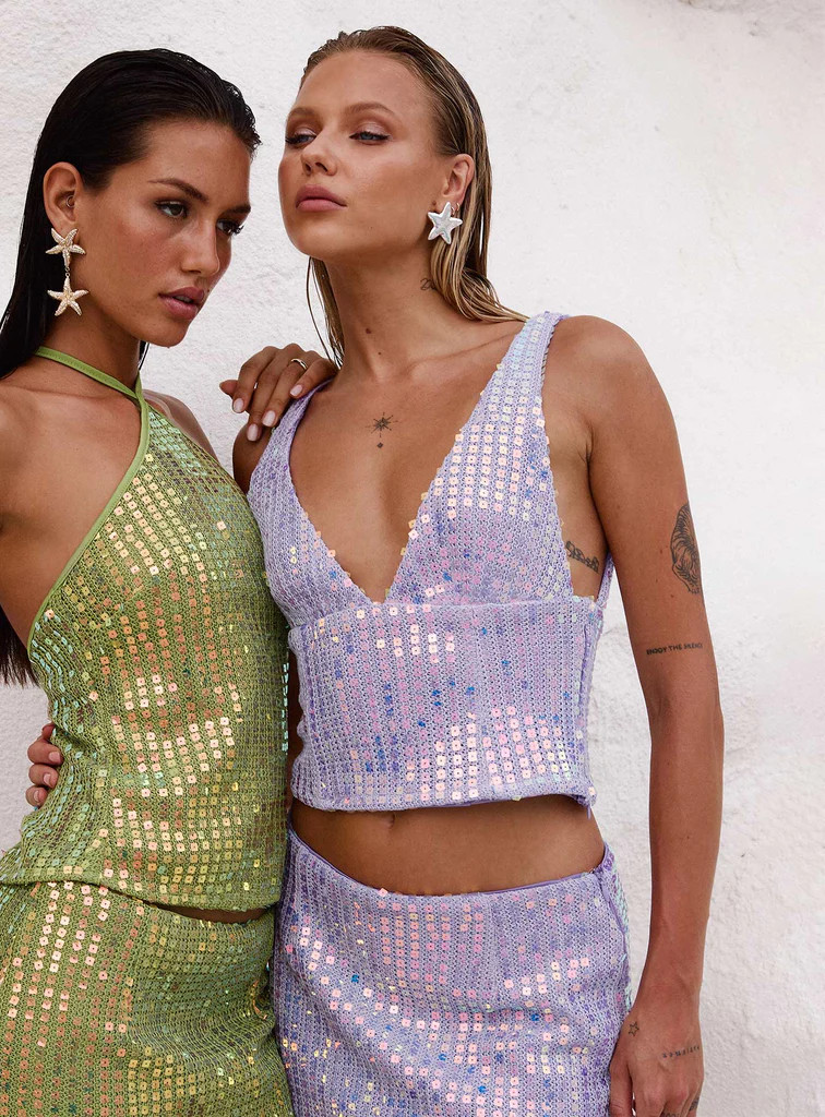 Headliner Shimmer Top Purple | Princess Polly US